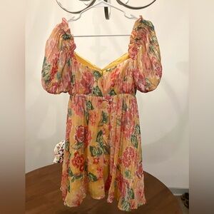 Lovers & Friends Pearl Mini Dress in Tangerine Floral